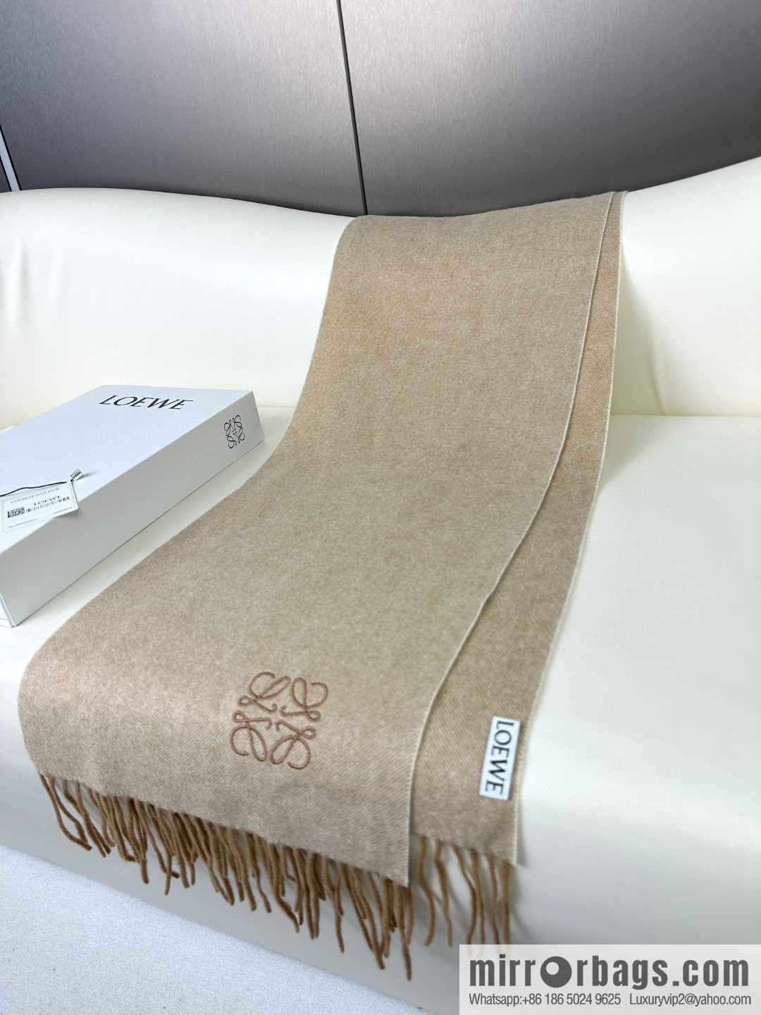 LOEWE double-sided color scheme cashmere scarf
