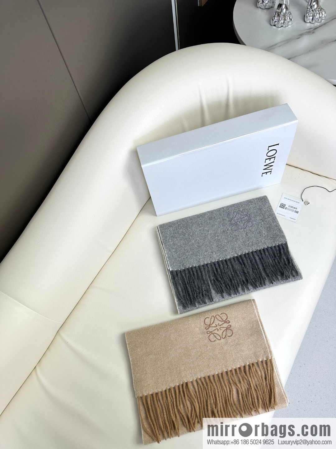LOEWE double-sided color scheme cashmere scarf