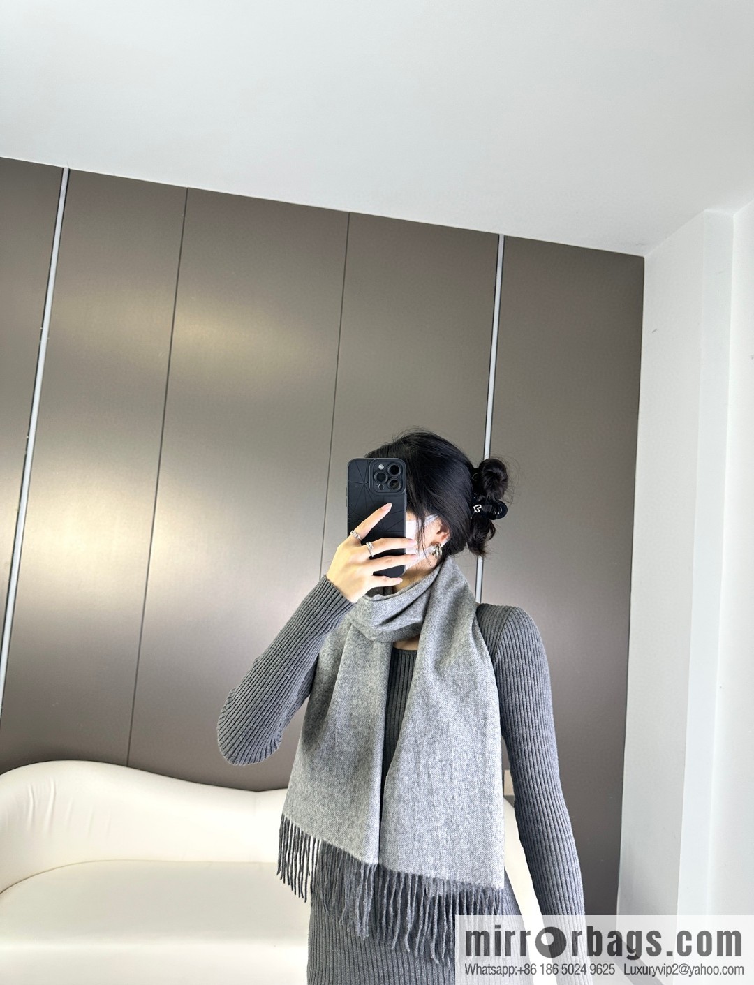 LOEWE double-sided color scheme cashmere scarf