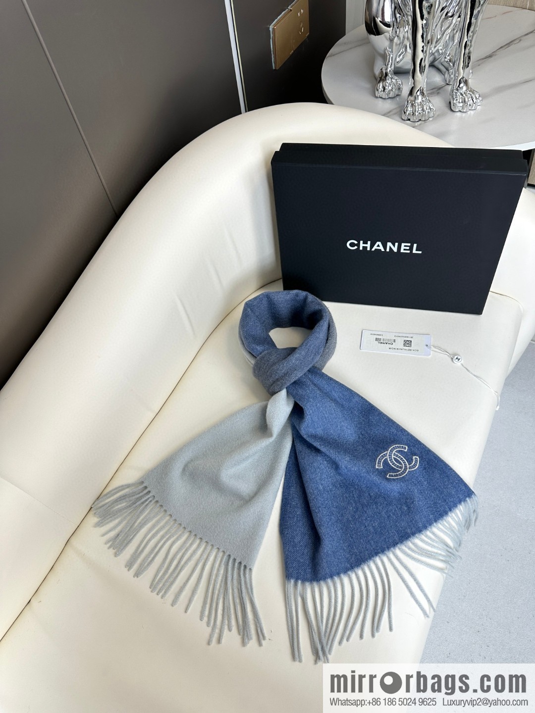 CHANEL Paris Fashion Show Business Men's and Women's Universal Double-Sided Cashmere Shawl