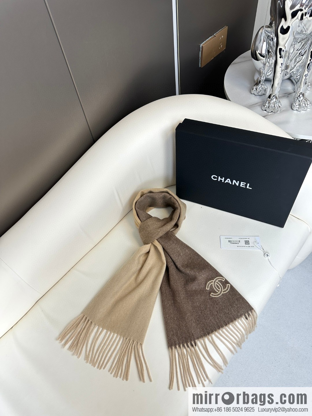 CHANEL Paris Fashion Show Business Men's and Women's Universal Double-Sided Cashmere Shawl
