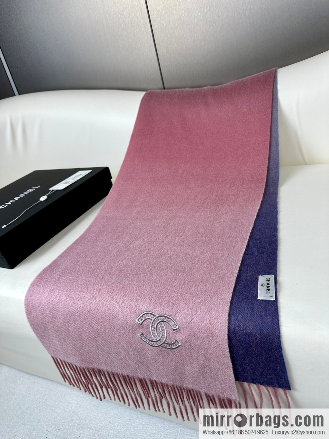 CHANEL Paris Fashion Show Business Men's and Women's Universal Double-Sided Cashmere Shawl
