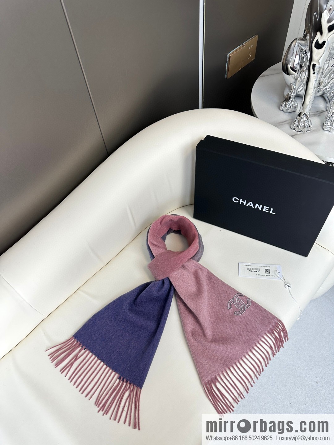 CHANEL Paris Fashion Show Business Men's and Women's Universal Double-Sided Cashmere Shawl