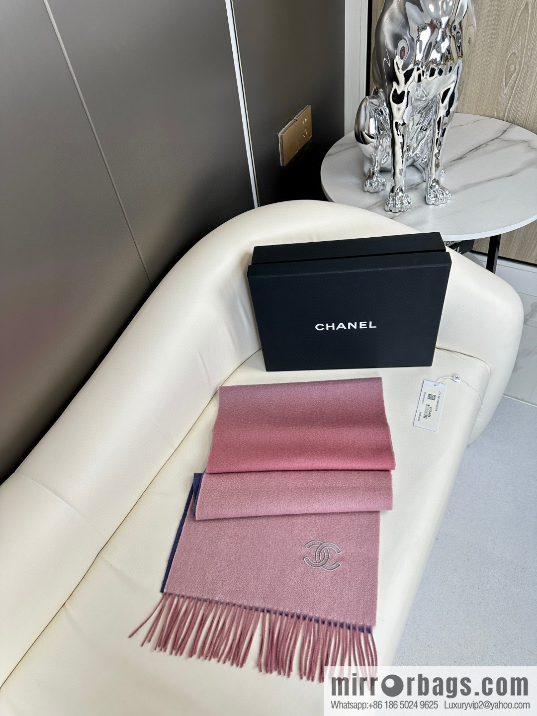 CHANEL Paris Fashion Show Business Men's and Women's Universal Double-Sided Cashmere Shawl
