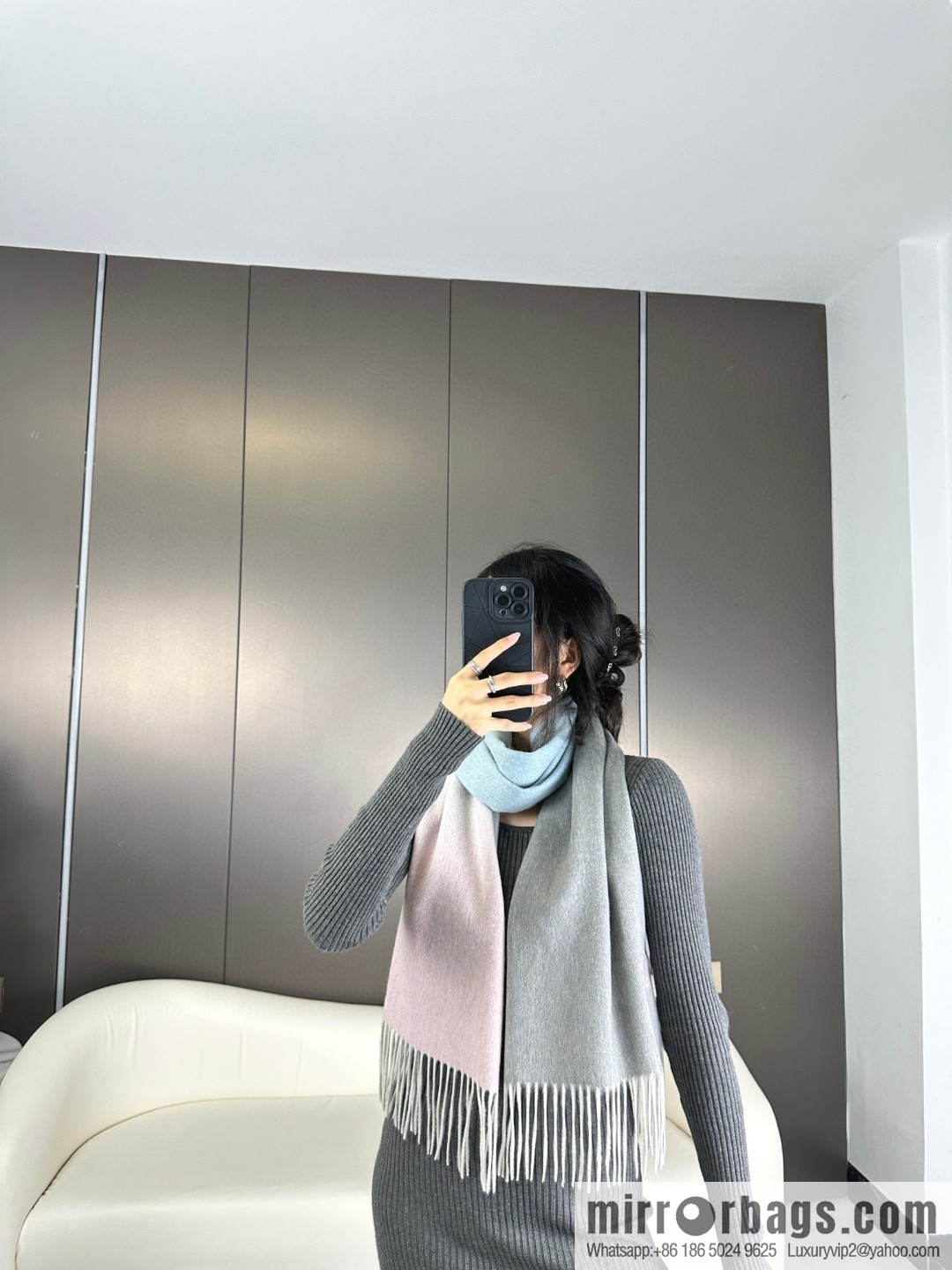 CHANEL Paris Fashion Show Business Men's and Women's Universal Double-Sided Cashmere Shawl