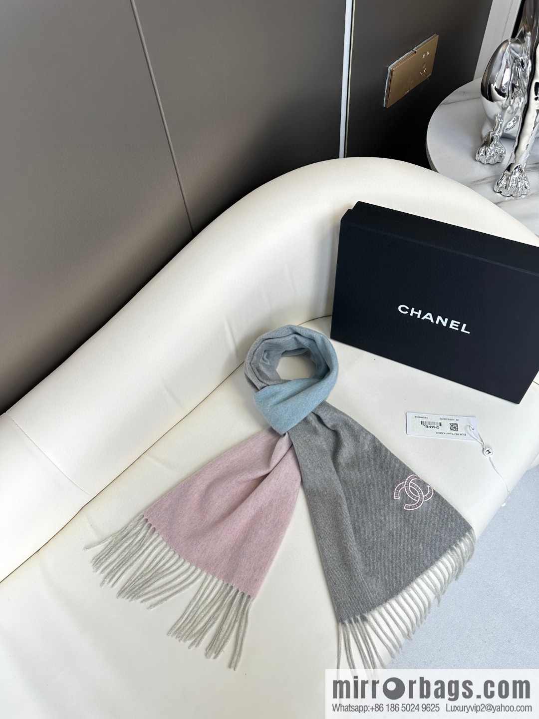 CHANEL Paris Fashion Show Business Men's and Women's Universal Double-Sided Cashmere Shawl