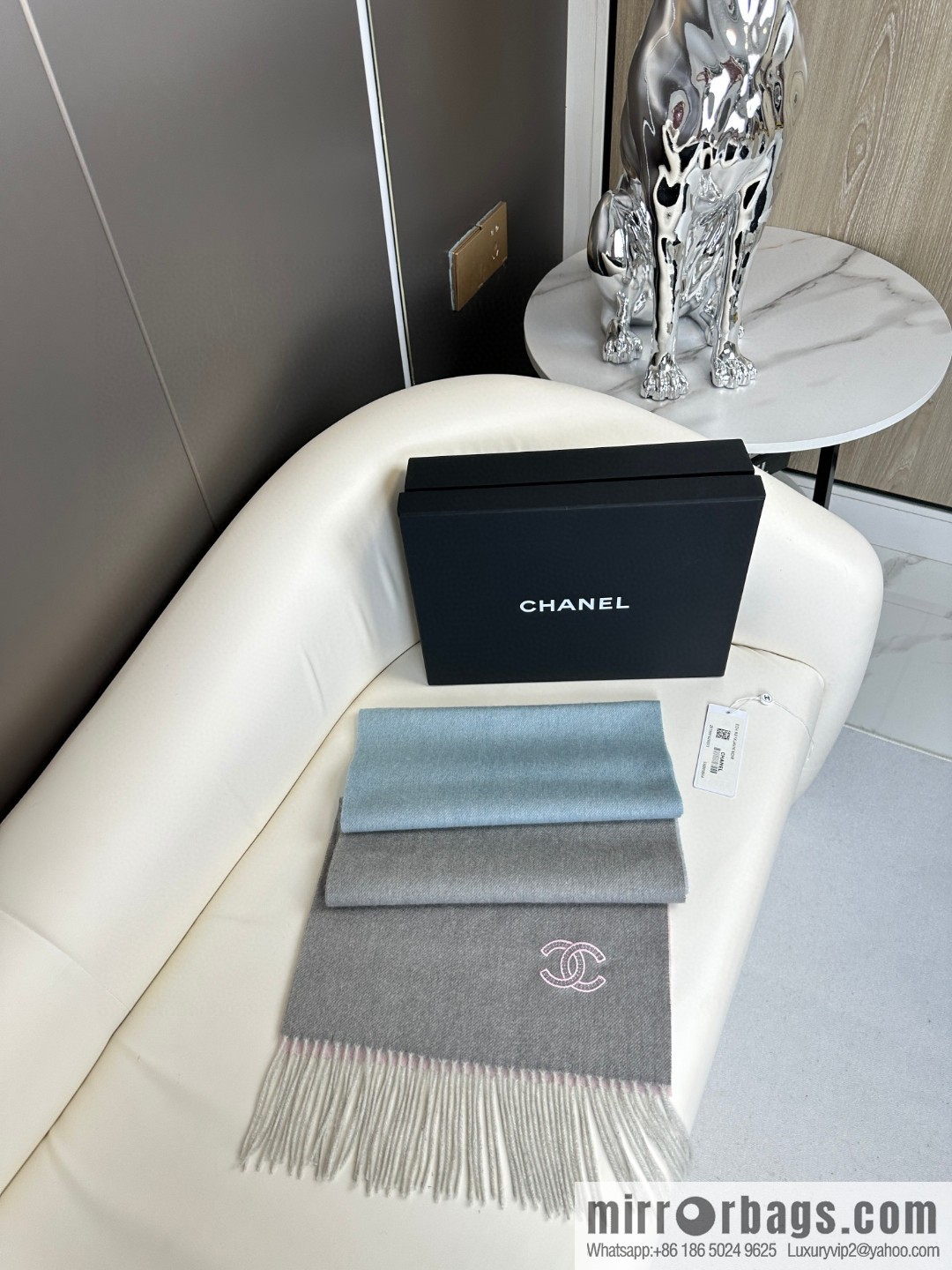 CHANEL Paris Fashion Show Business Men's and Women's Universal Double-Sided Cashmere Shawl