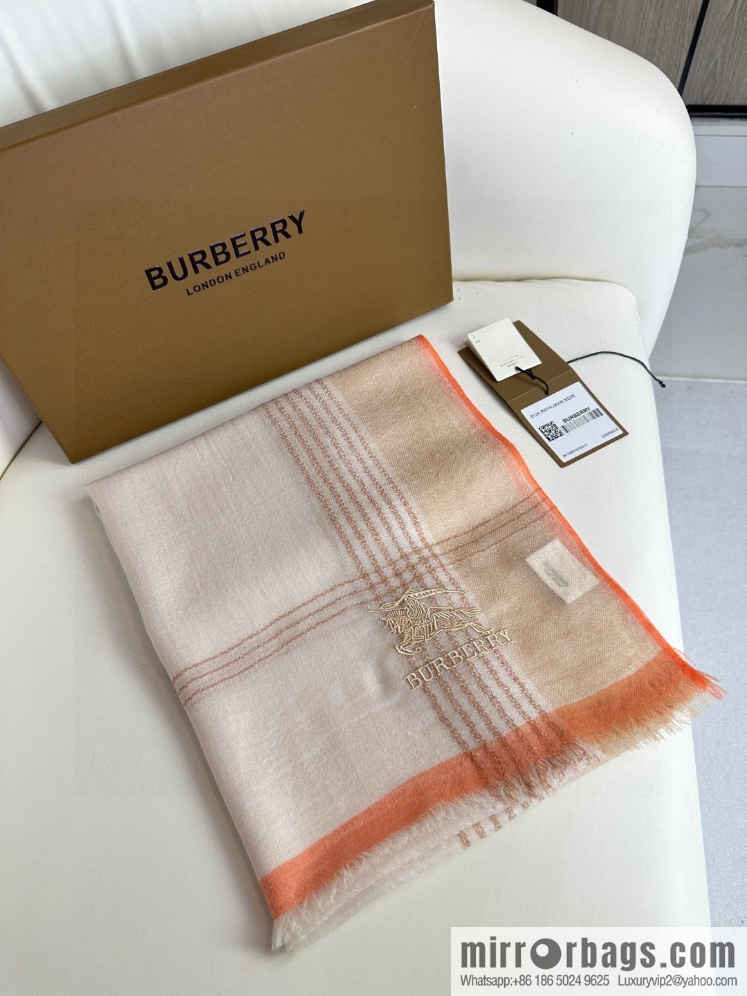 Burberry, checked cashmere scarf