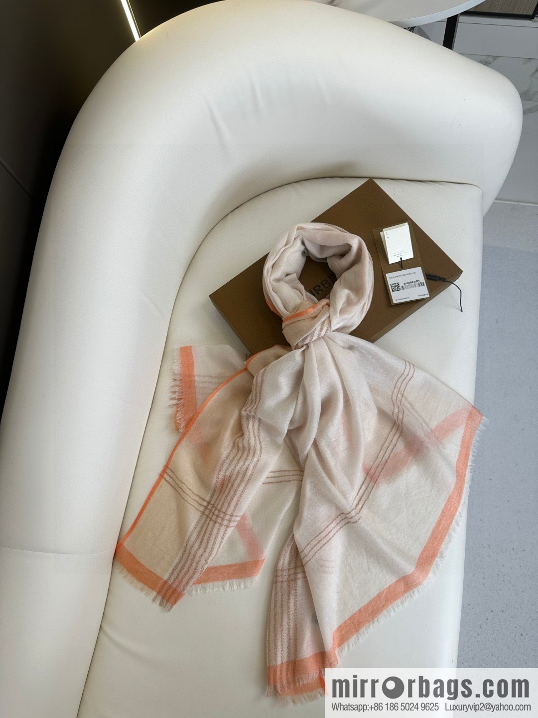 Burberry, checked cashmere scarf