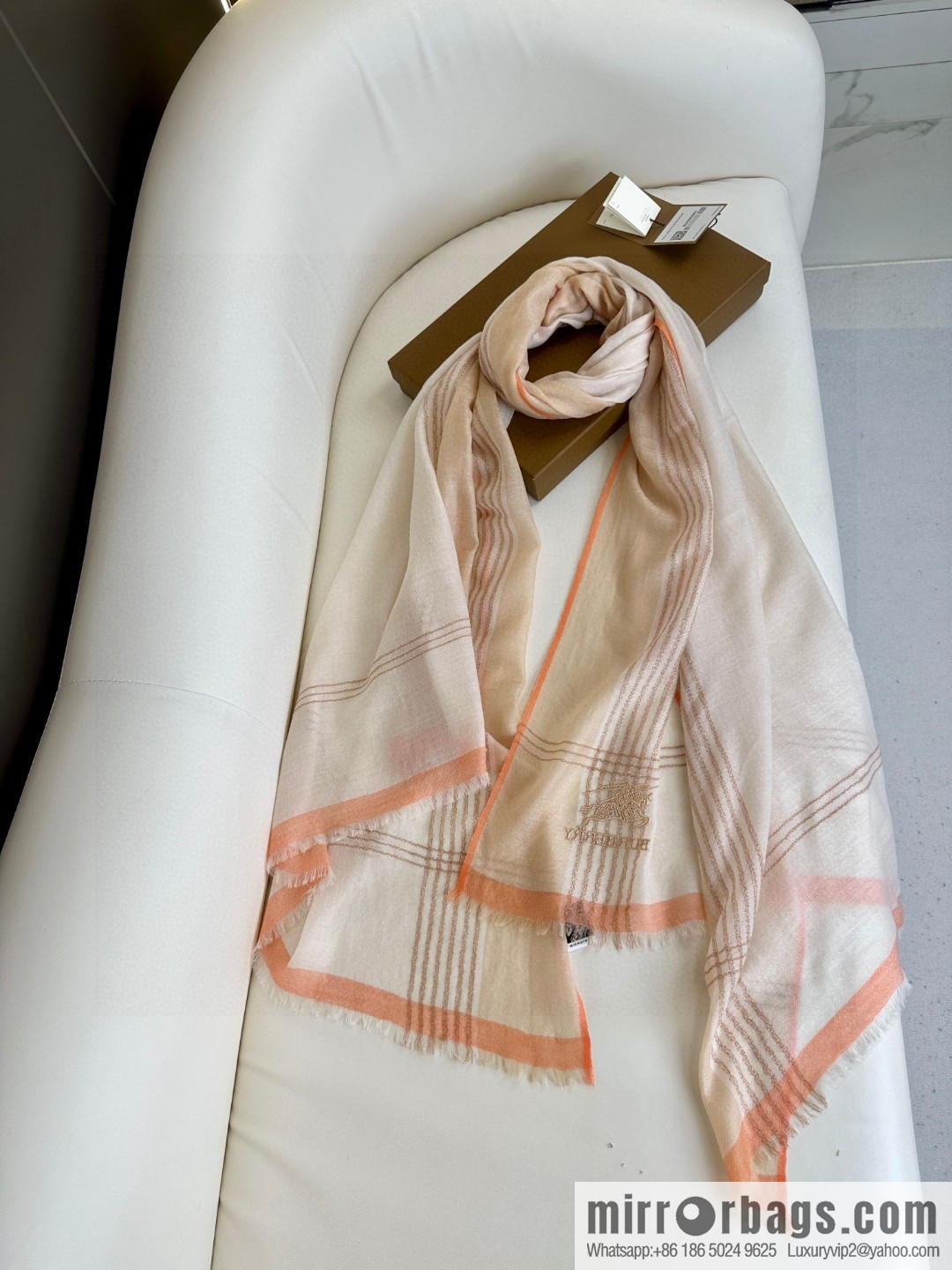 Burberry, checked cashmere scarf