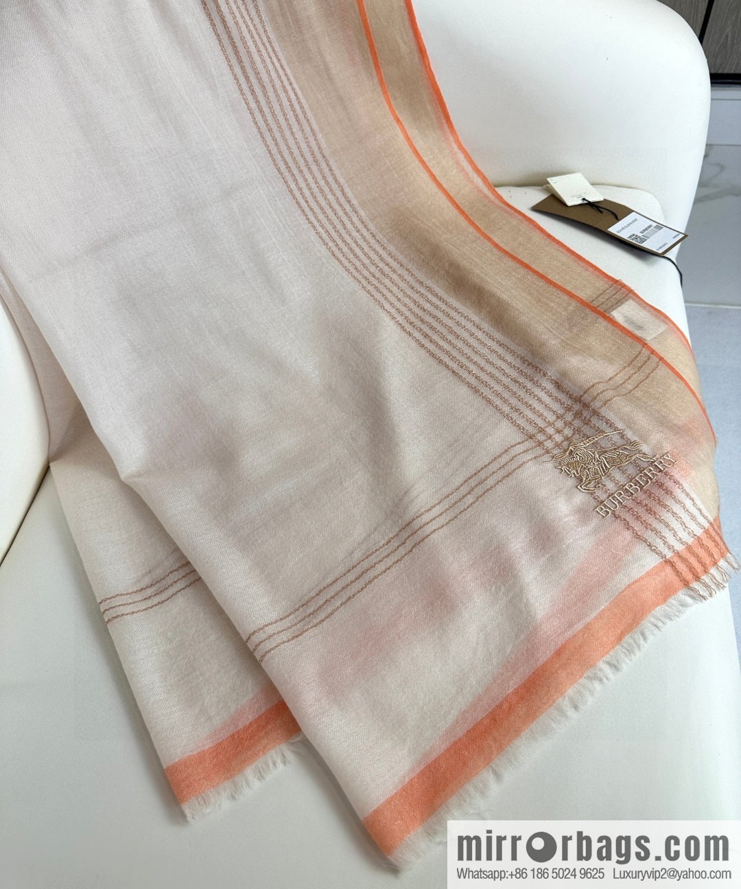 Burberry, checked cashmere scarf