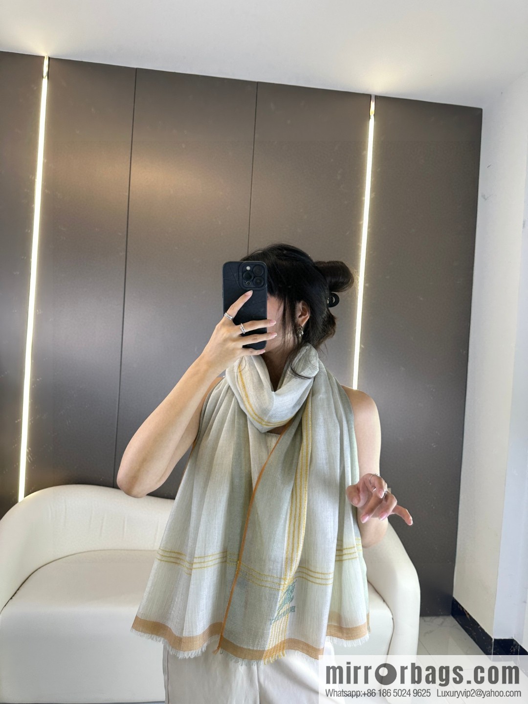 Burberry, checked cashmere scarf