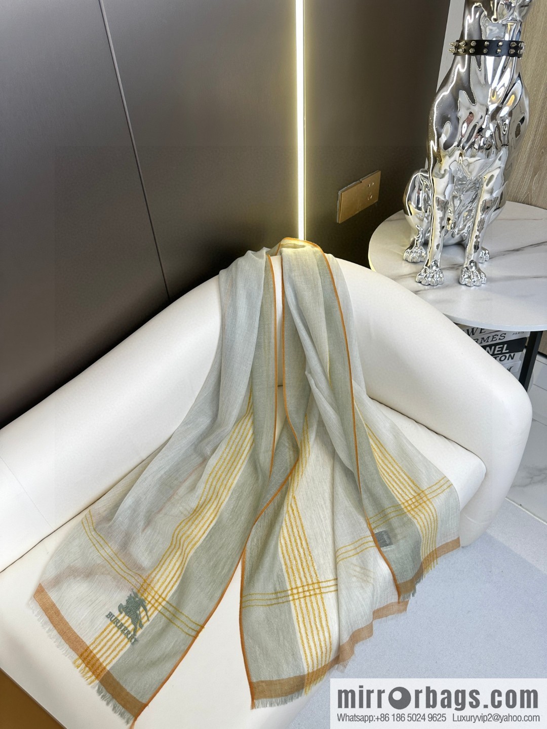 Burberry, checked cashmere scarf