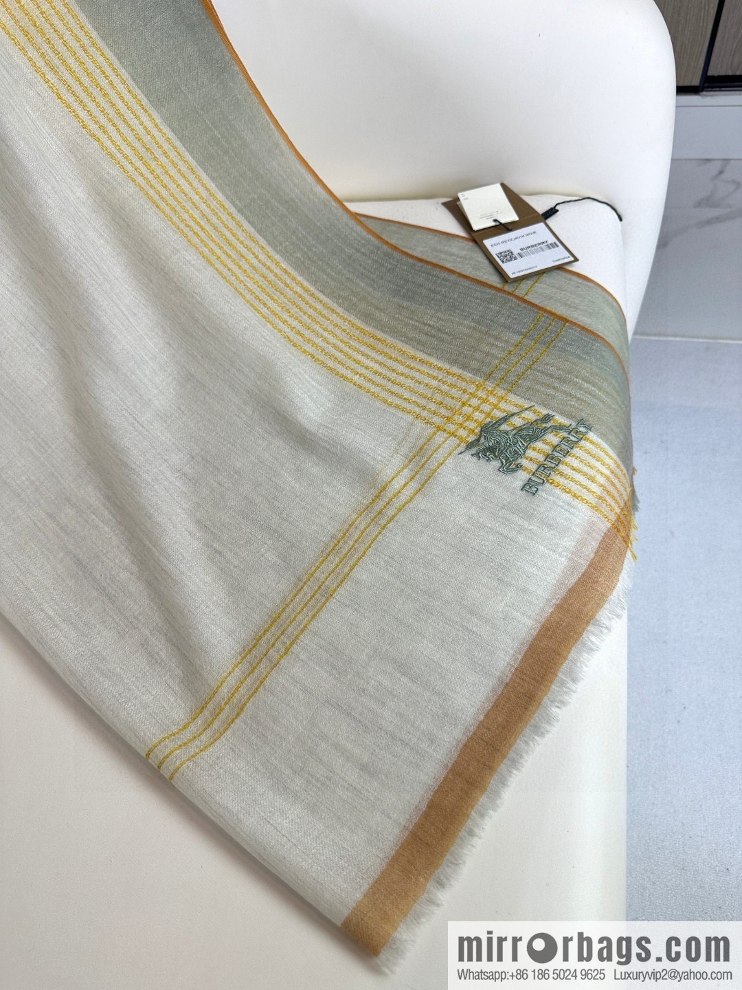 Burberry, checked cashmere scarf