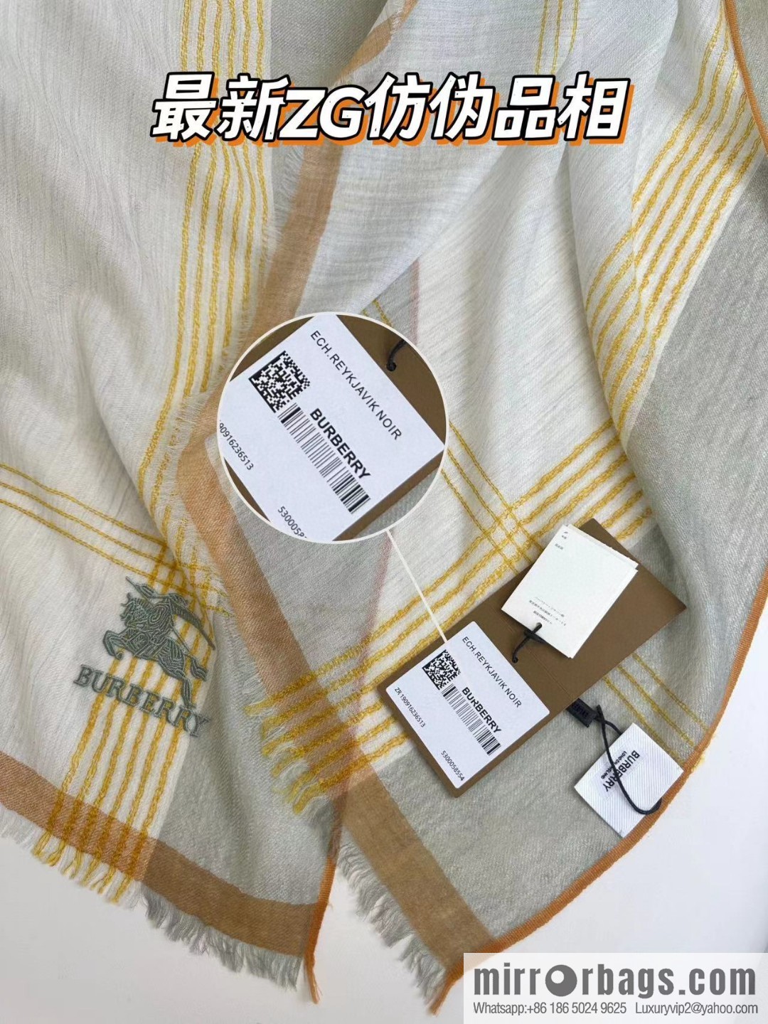 Burberry, checked cashmere scarf
