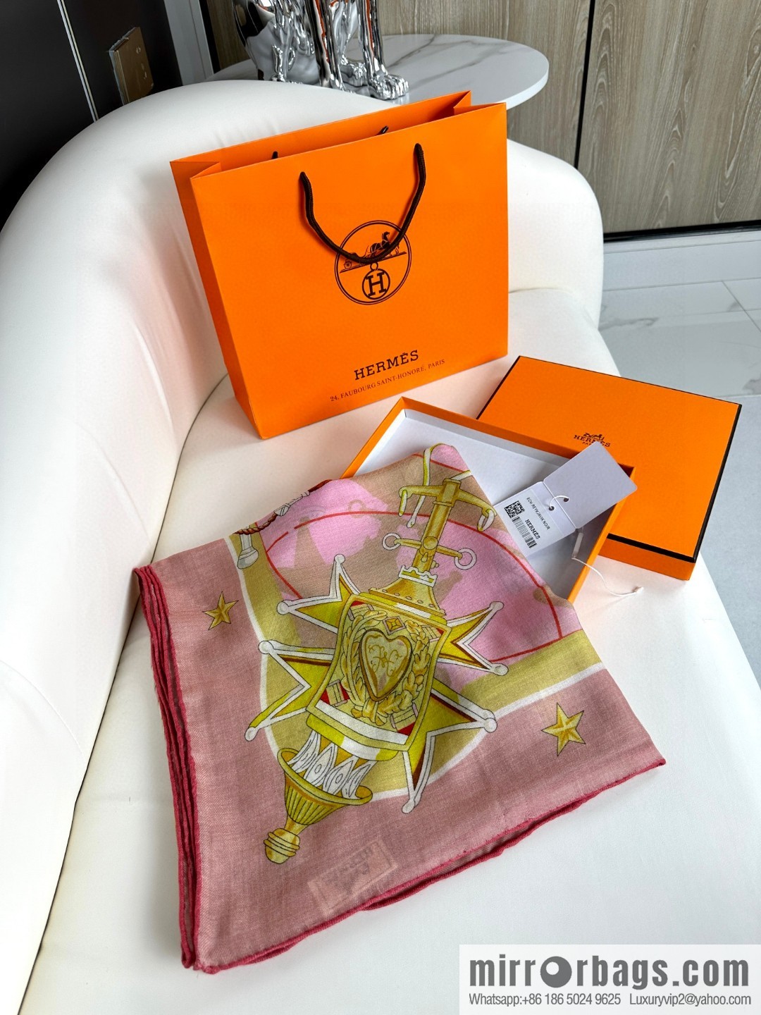 Hermès [Star Chorus] Cashmere Square Towel