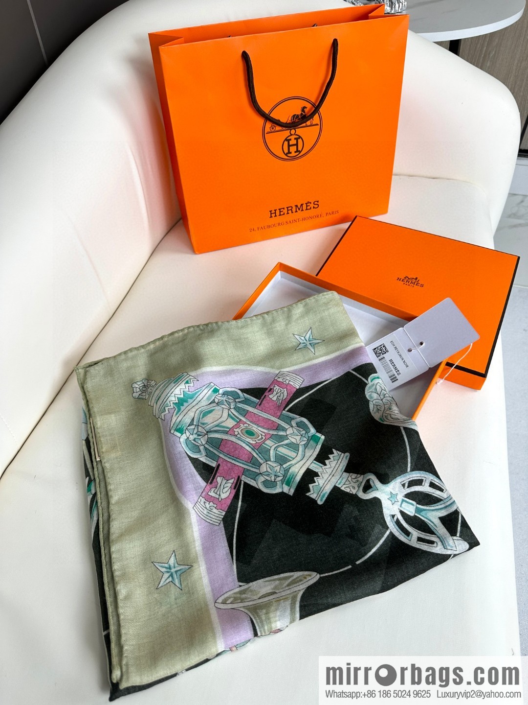 Hermès [Star Chorus] Cashmere Square Towel