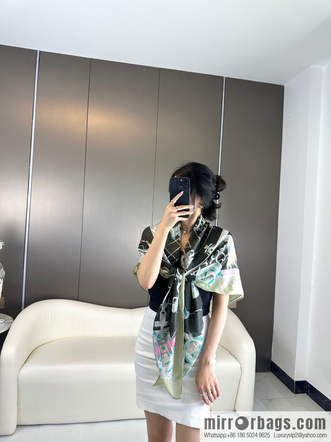 Hermès [Star Chorus] Cashmere Square Towel