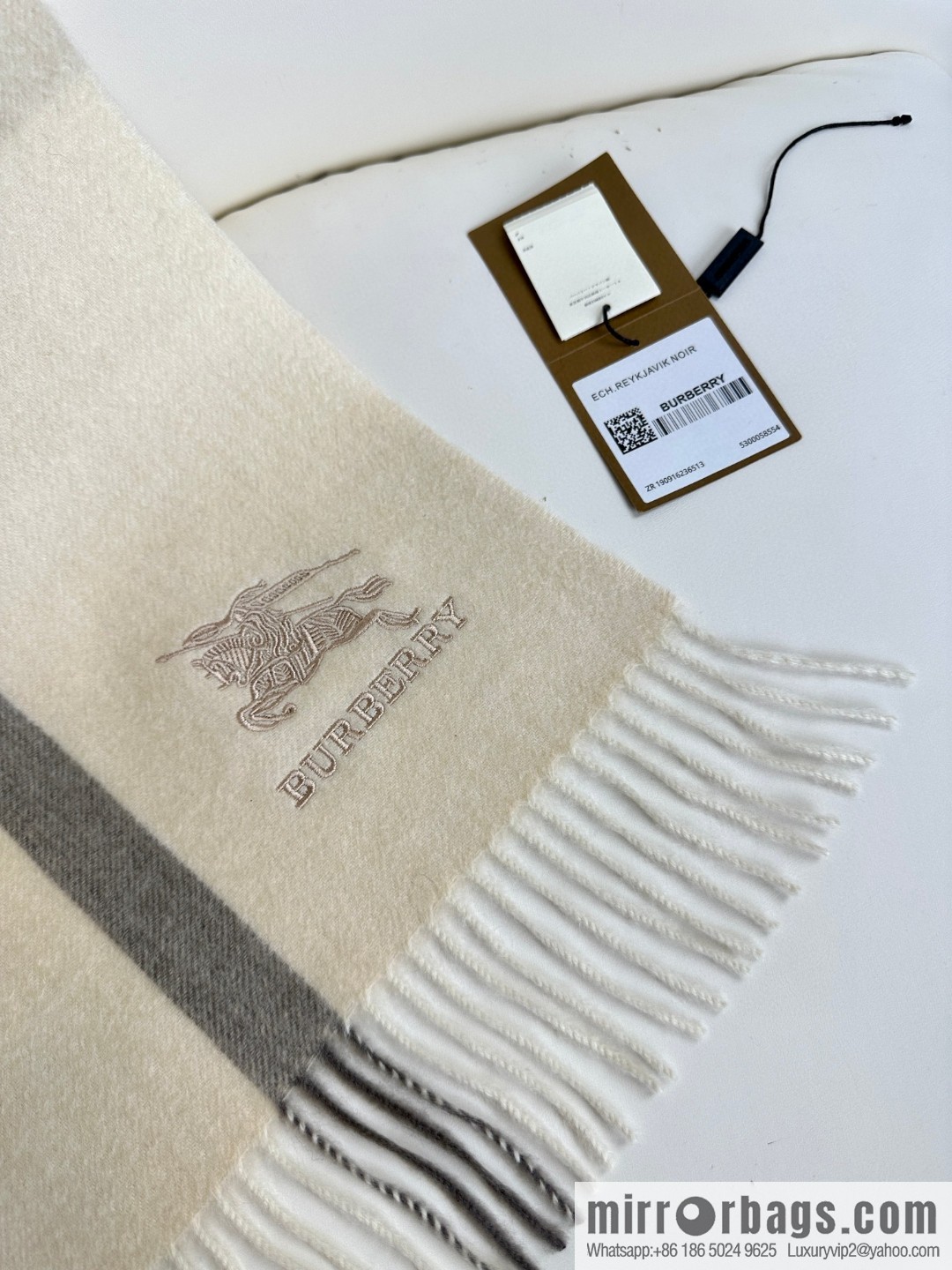Burberry, classic warhorse logo cashmere scarf