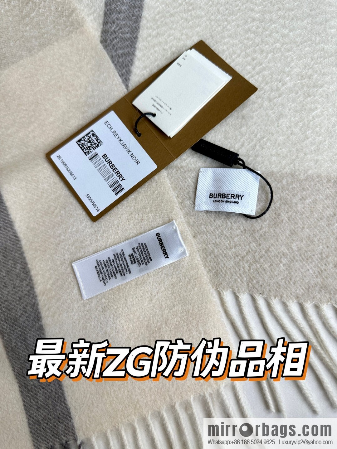 Burberry, classic warhorse logo cashmere scarf