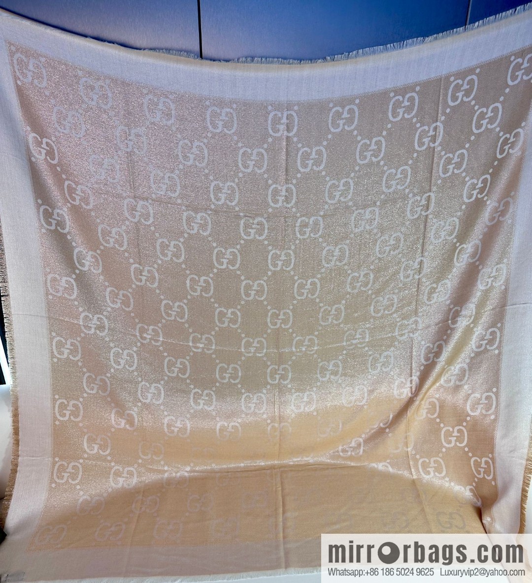 GUCCI GG gold thread jacquard shawl