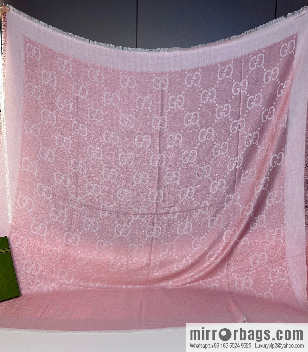 GUCCI GG gold thread jacquard shawl