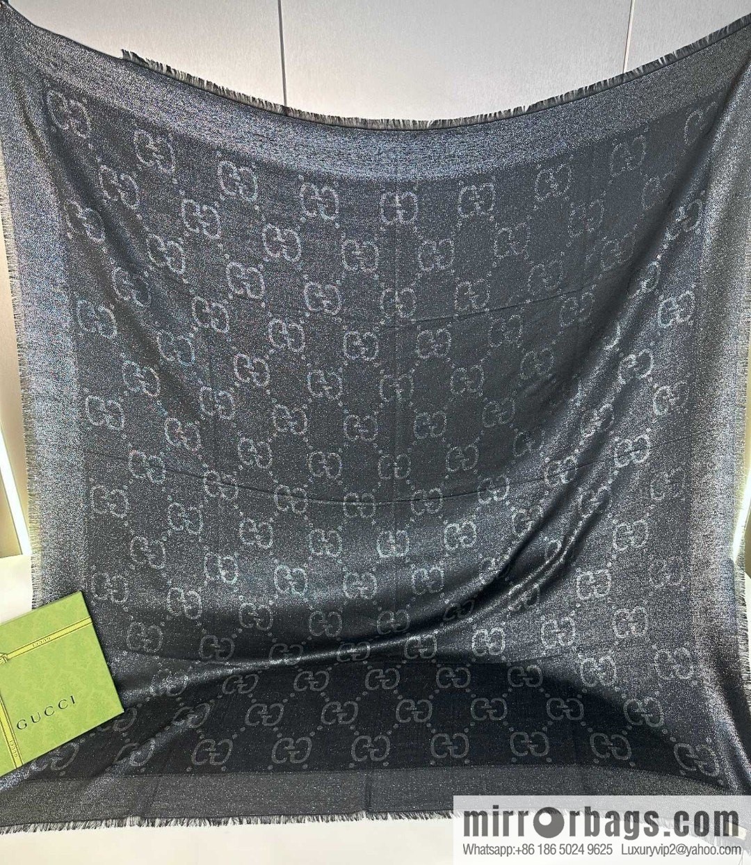 GUCCI GG gold thread jacquard shawl
