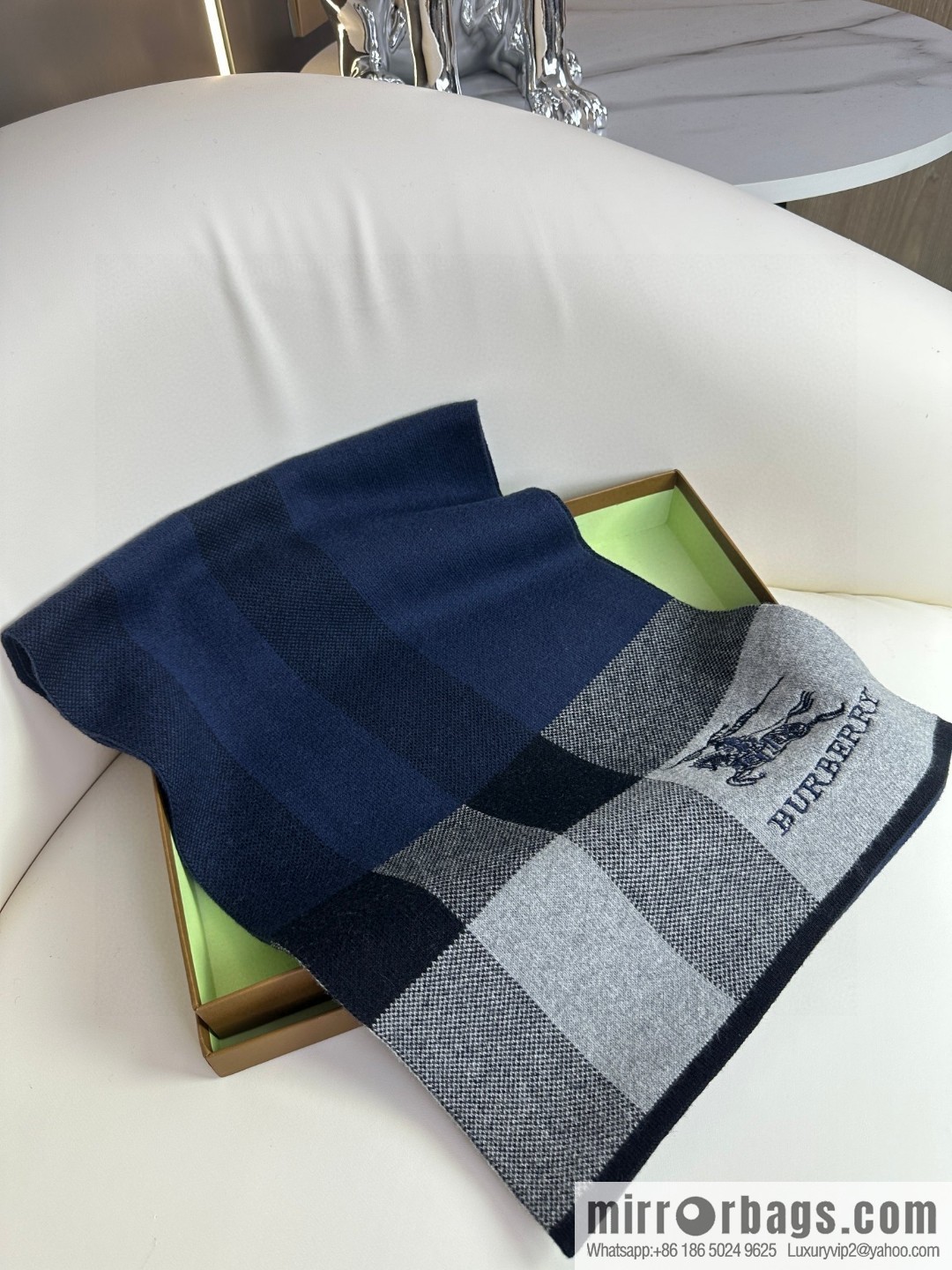 Burberry, classic war horse plaid, knitted cashmere scarf