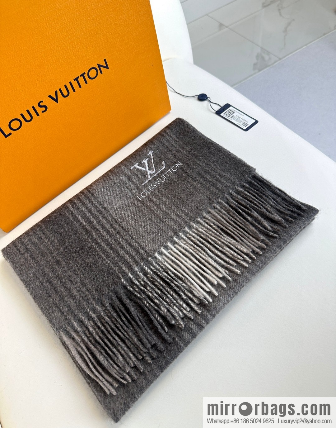 LV classic striped plaid, cashmere scarf