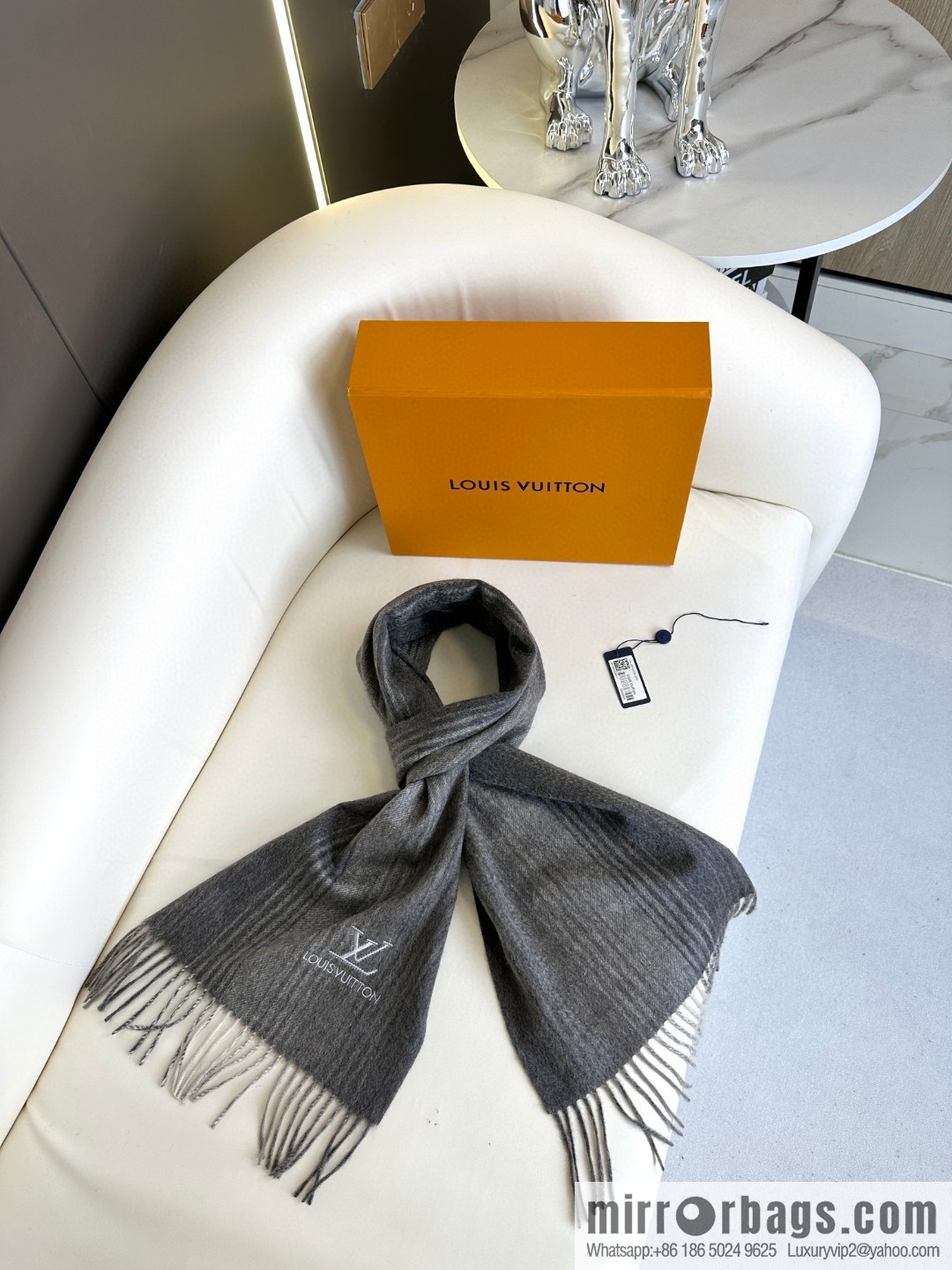 LV classic striped plaid, cashmere scarf