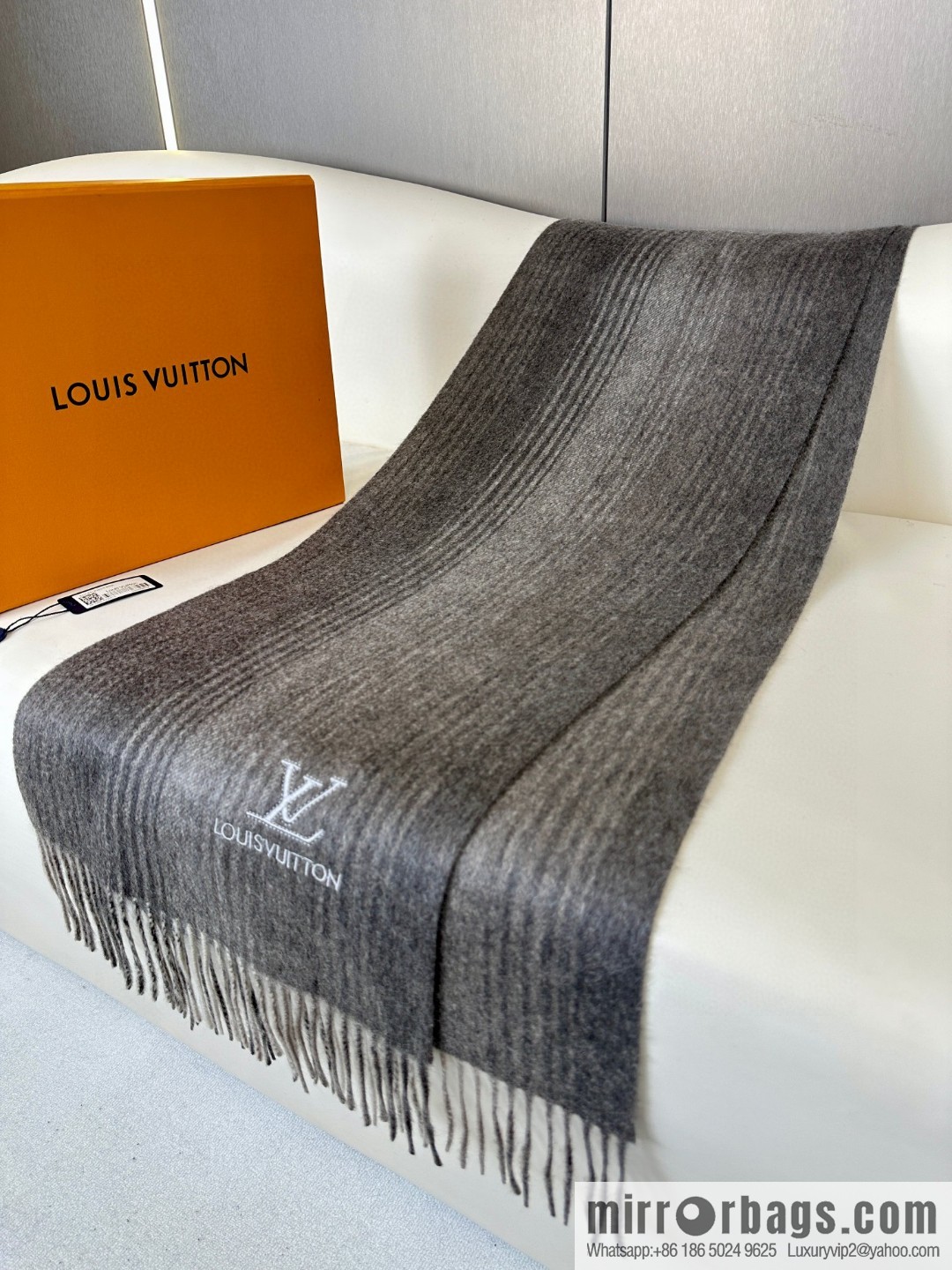 LV classic striped plaid, cashmere scarf