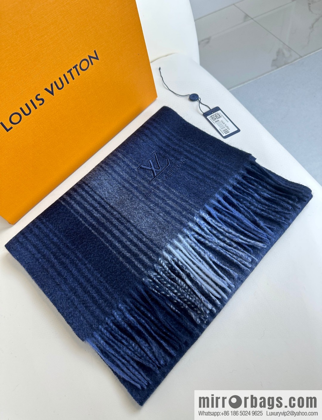 LV classic striped plaid, cashmere scarf