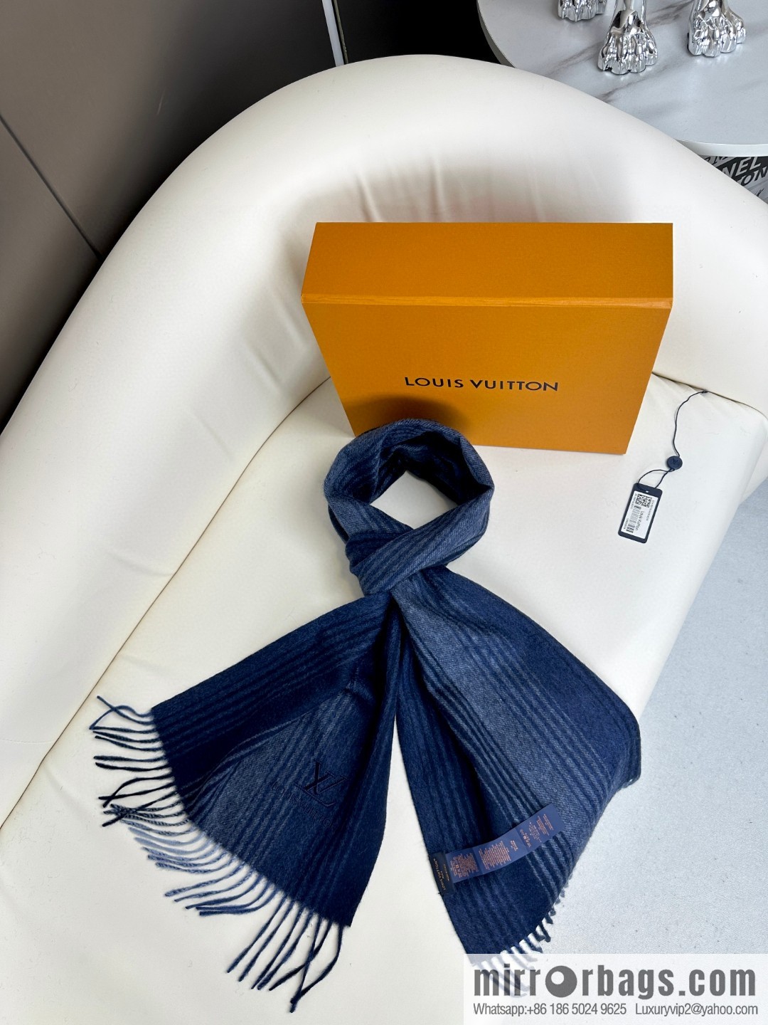 LV classic striped plaid, cashmere scarf