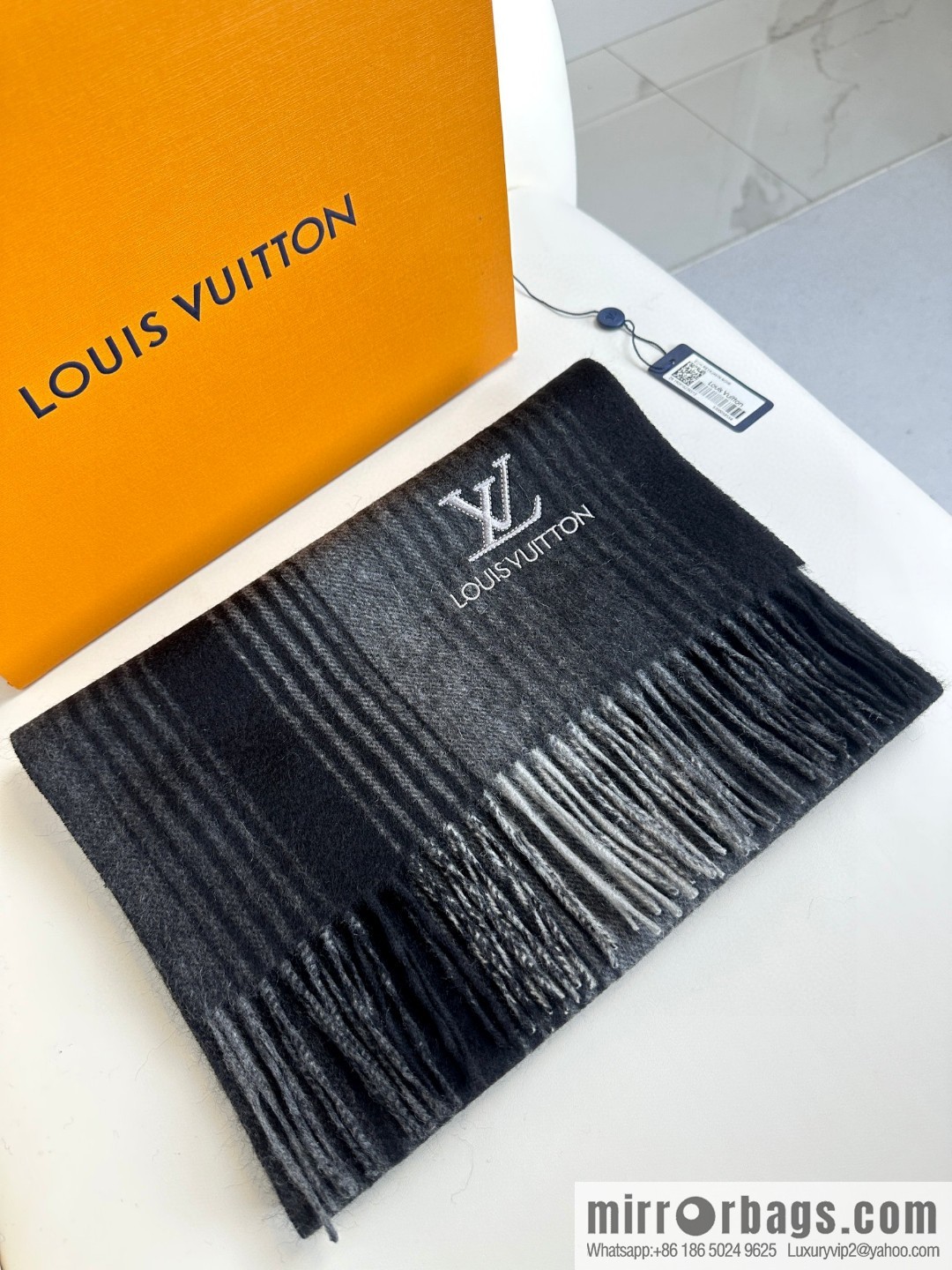 LV classic striped plaid, cashmere scarf