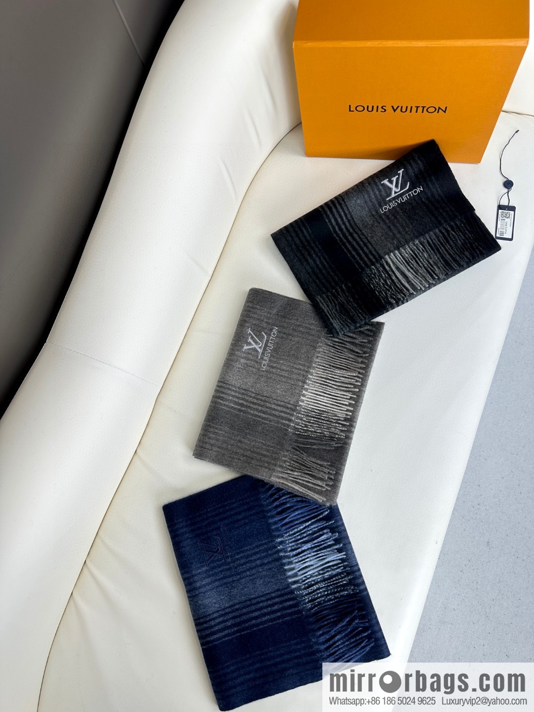 LV classic striped plaid, cashmere scarf