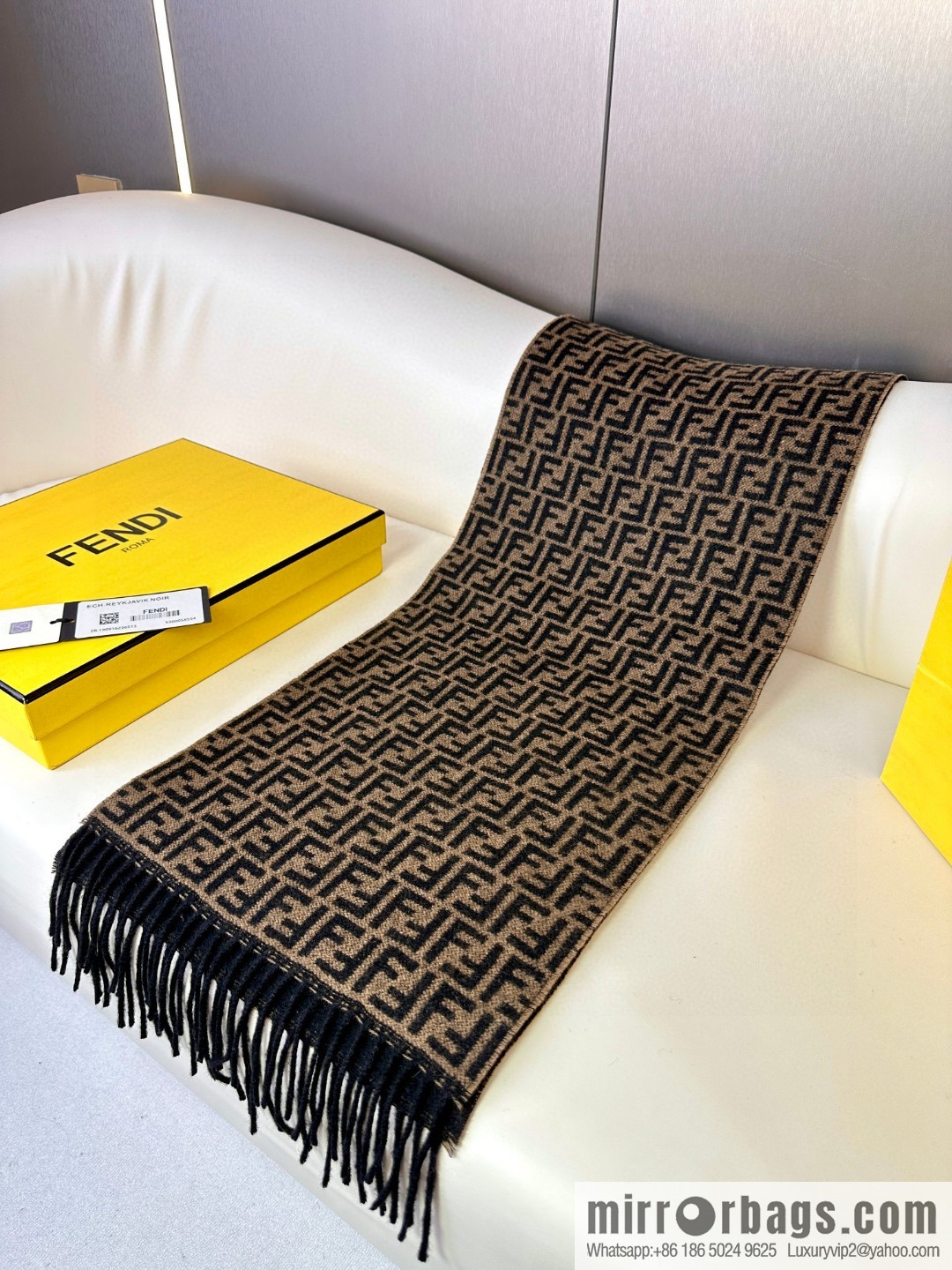 FENDI double-sided cashmere scarf