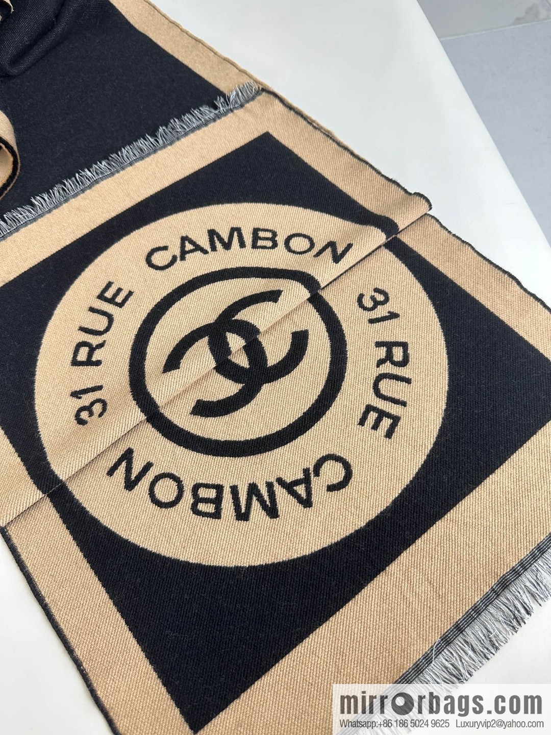 CHANEL Xiaoxiang badge scarf