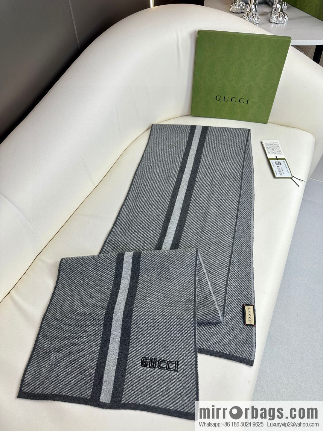 GUCCI imported knitted cashmere, high-end men's scarf