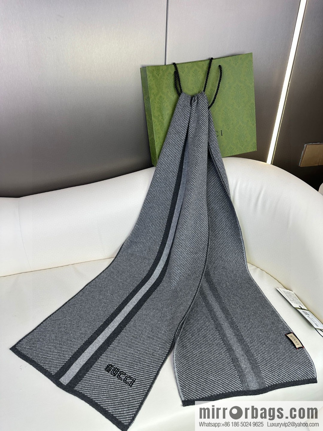 GUCCI imported knitted cashmere, high-end men's scarf