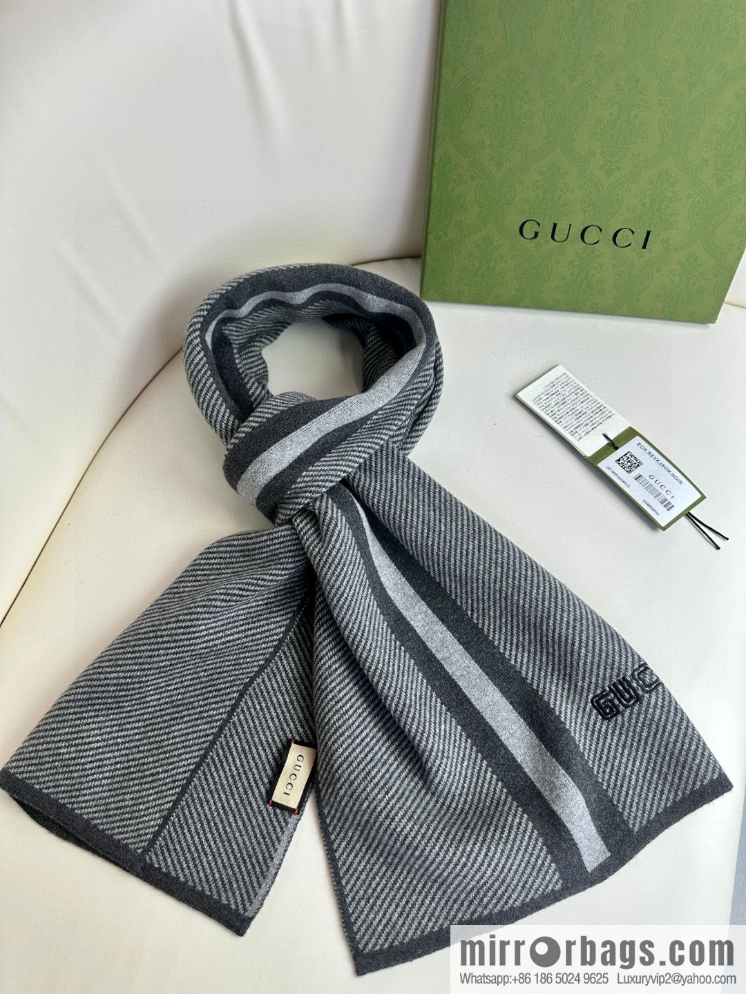 GUCCI imported knitted cashmere, high-end men's scarf