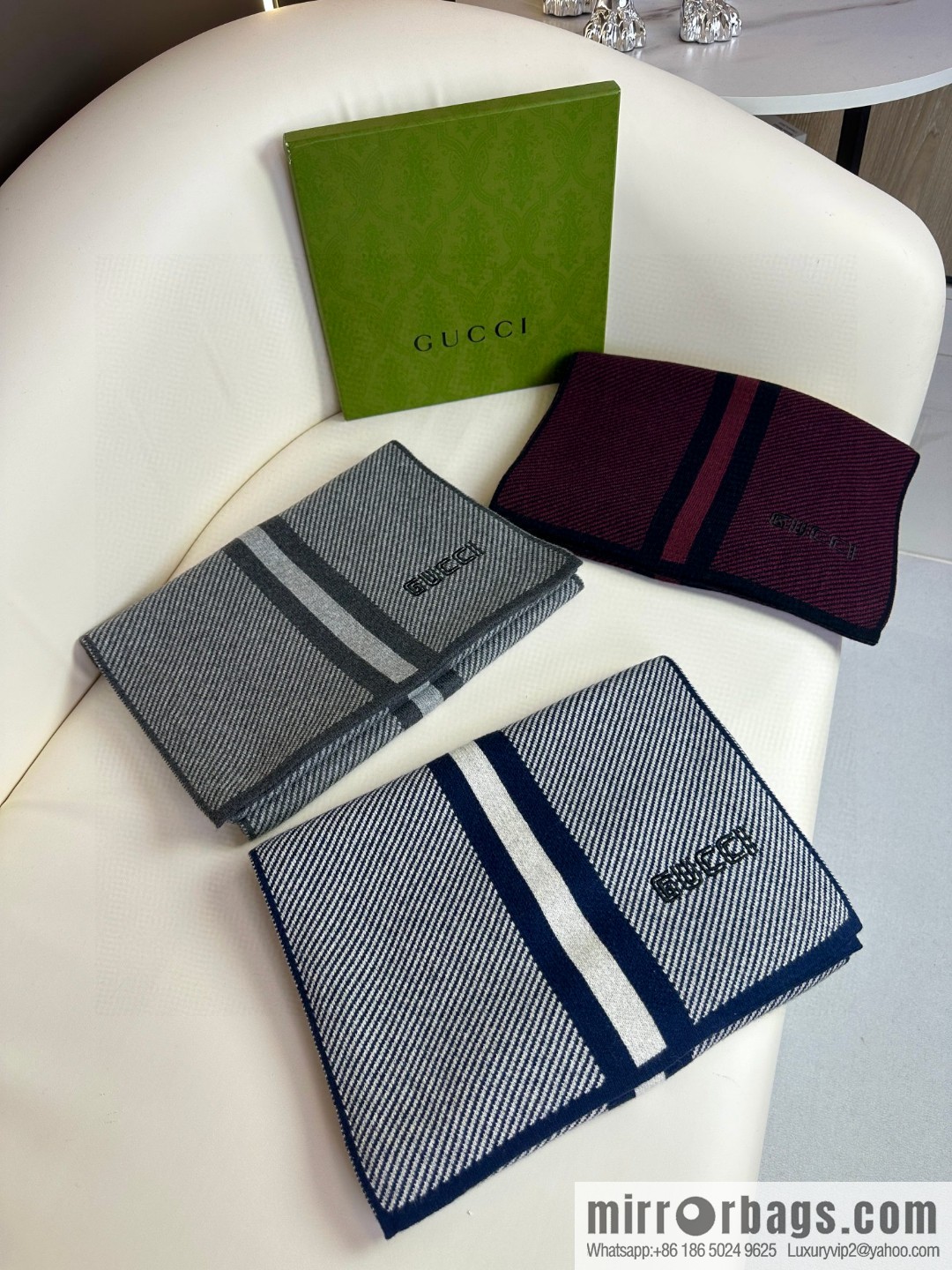 GUCCI imported knitted cashmere, high-end men's scarf