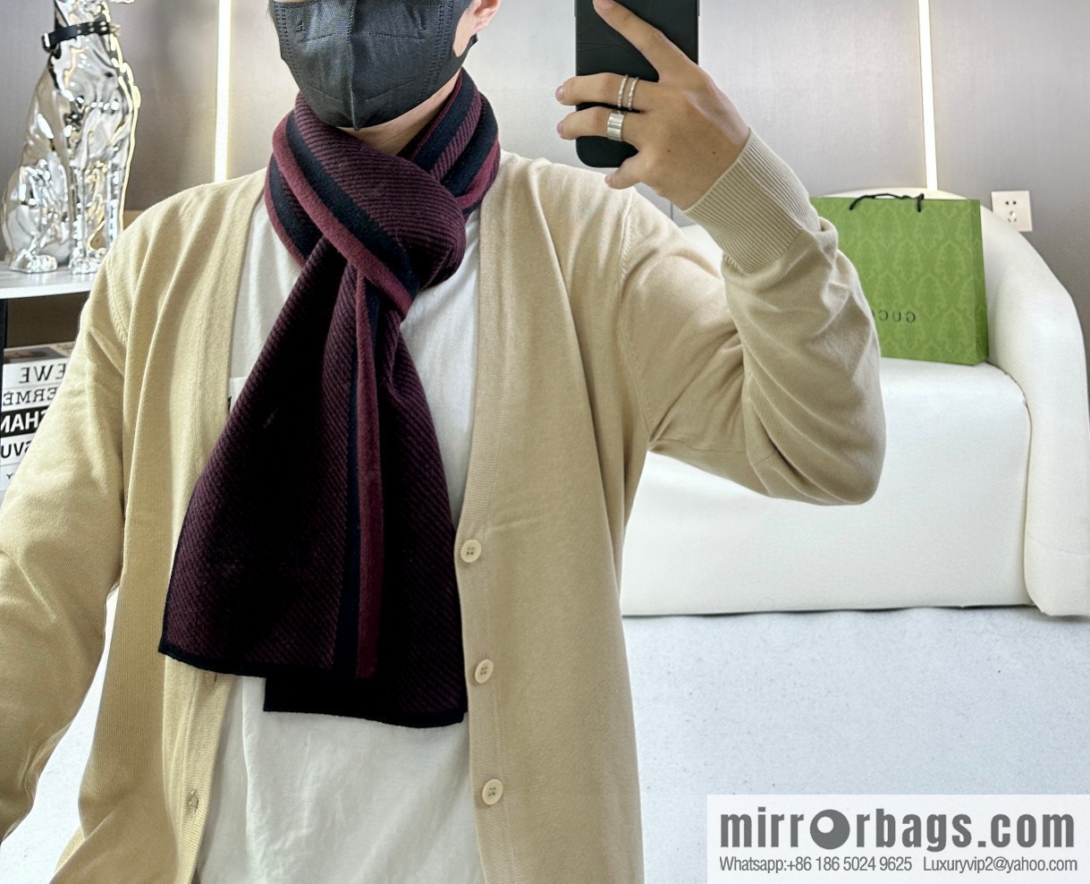 GUCCI imported knitted cashmere, high-end men's scarf
