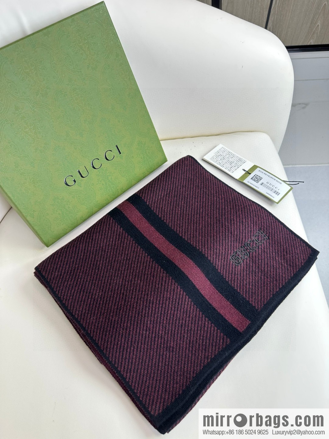 GUCCI imported knitted cashmere, high-end men's scarf
