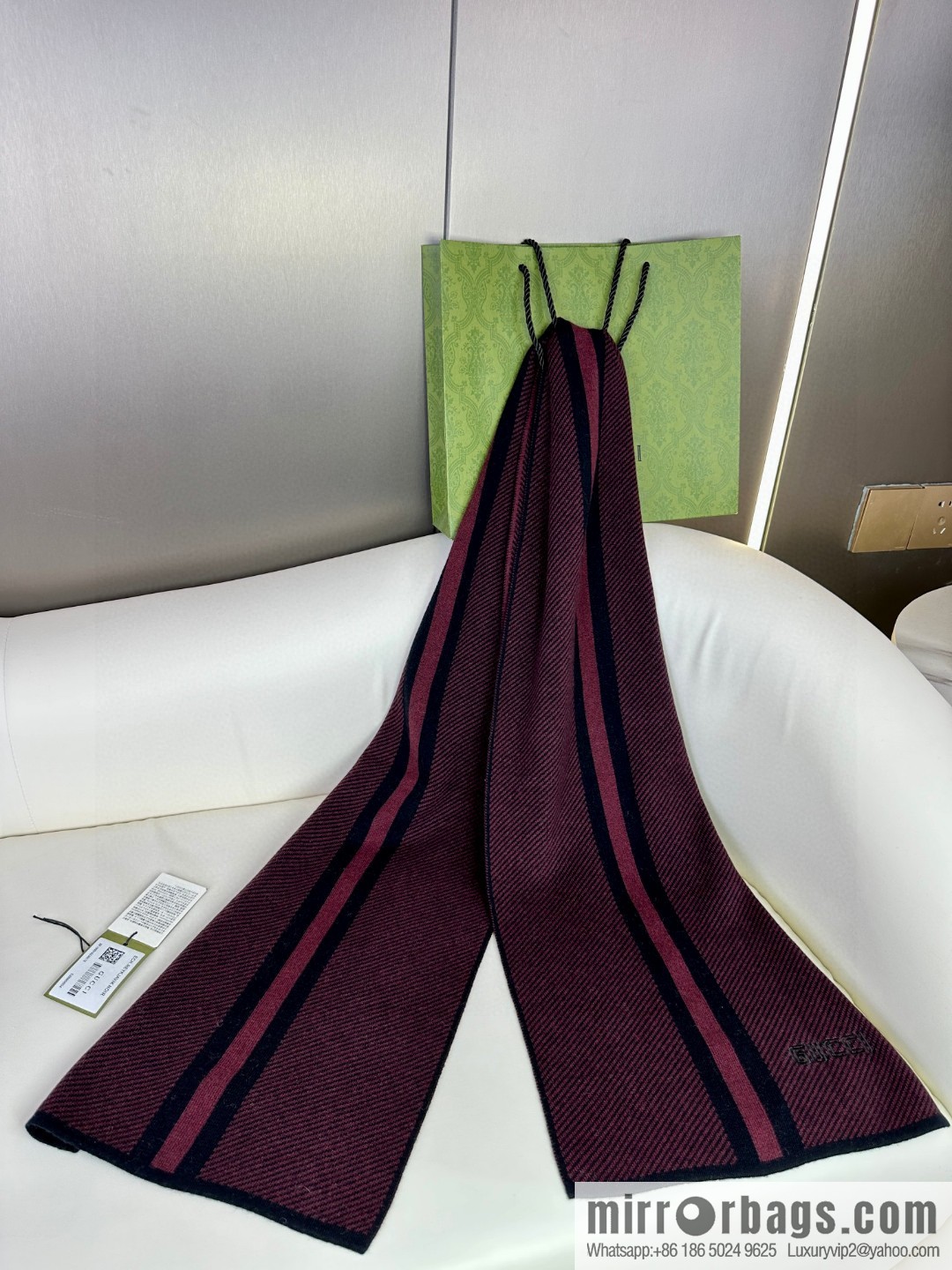 GUCCI imported knitted cashmere, high-end men's scarf