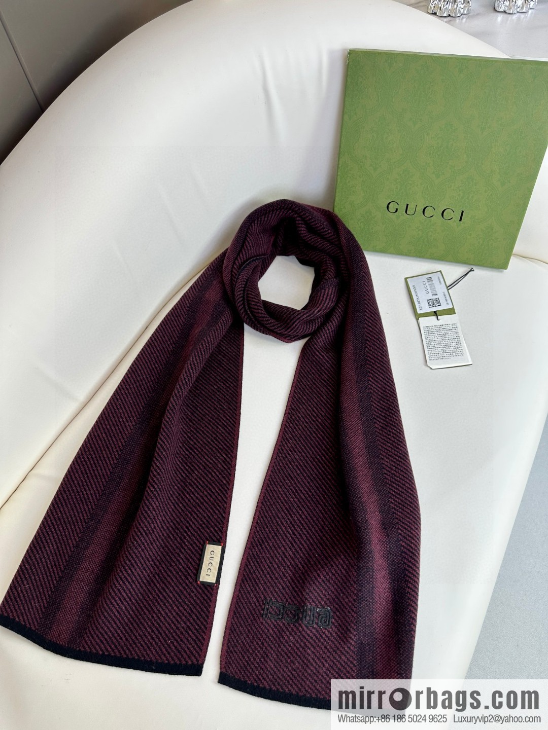 GUCCI imported knitted cashmere, high-end men's scarf