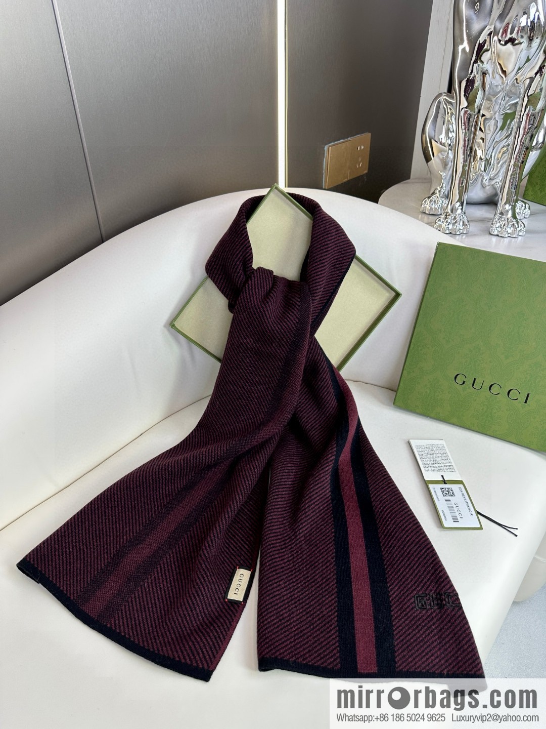 GUCCI imported knitted cashmere, high-end men's scarf