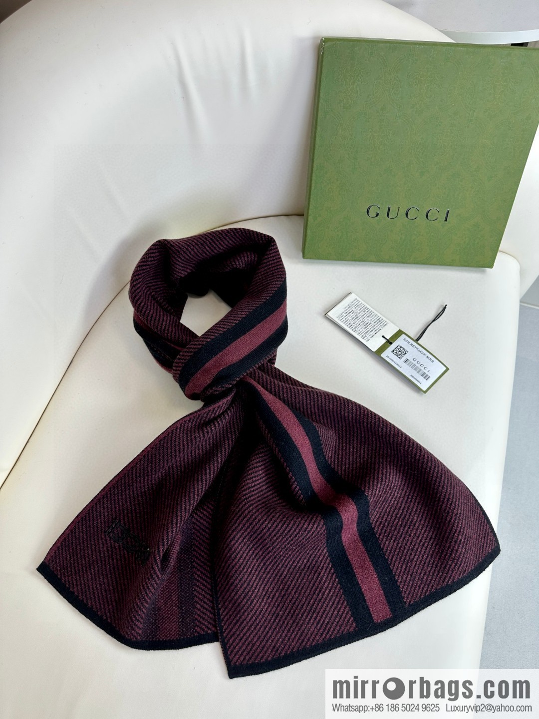 GUCCI imported knitted cashmere, high-end men's scarf
