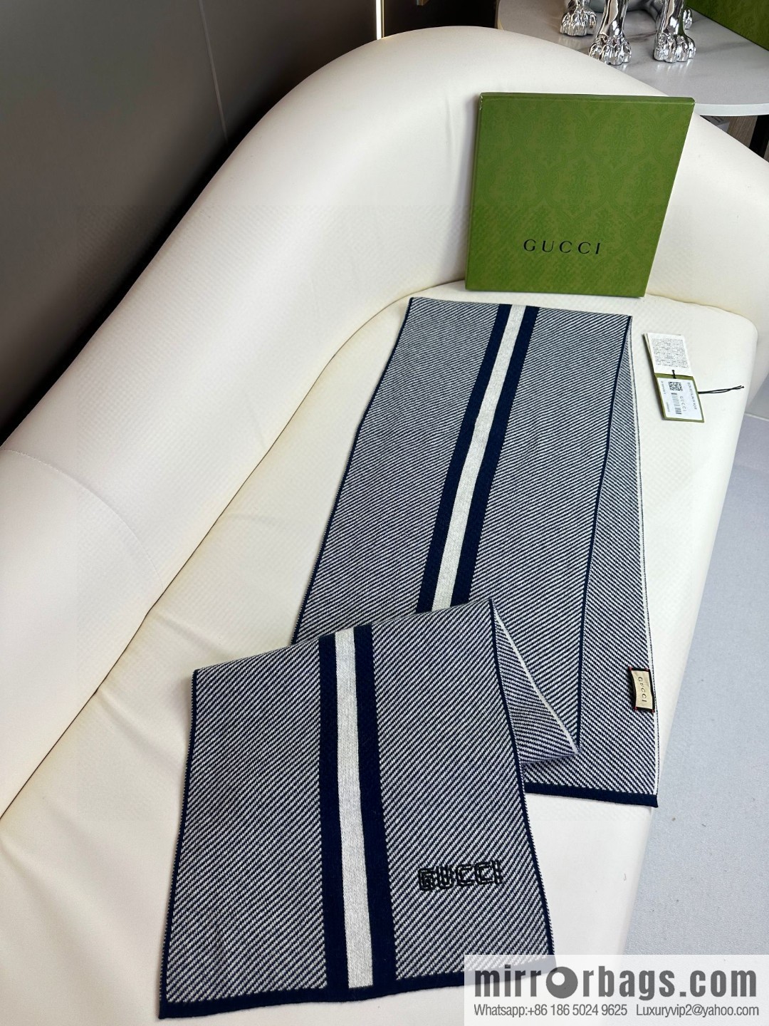 GUCCI imported knitted cashmere, high-end men's scarf
