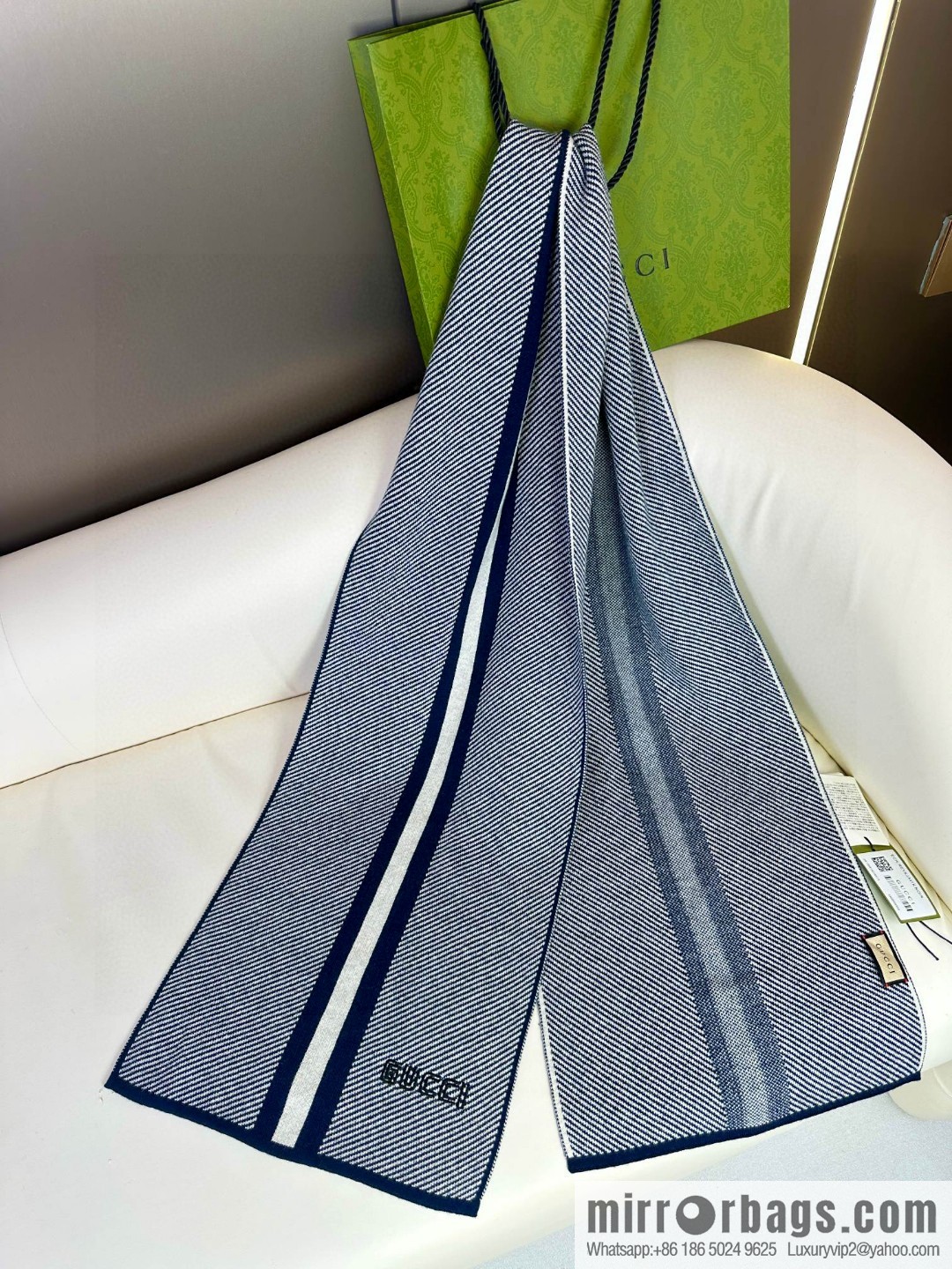 GUCCI imported knitted cashmere, high-end men's scarf