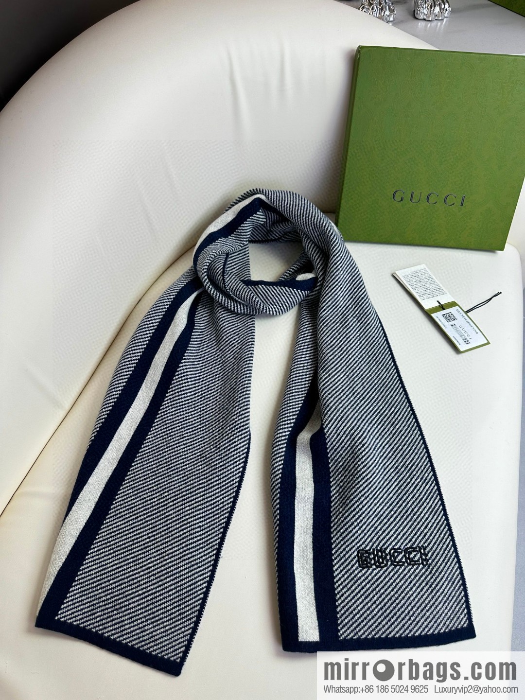 GUCCI imported knitted cashmere, high-end men's scarf